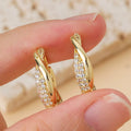 Twisted Zircon Hoop Earrings